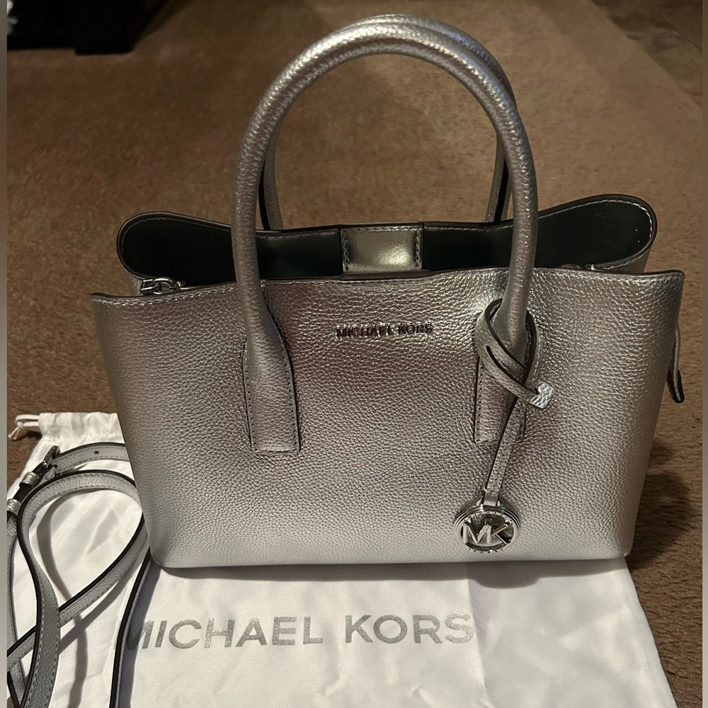 Michael Kors Ruthie Small Metallic Satchel
